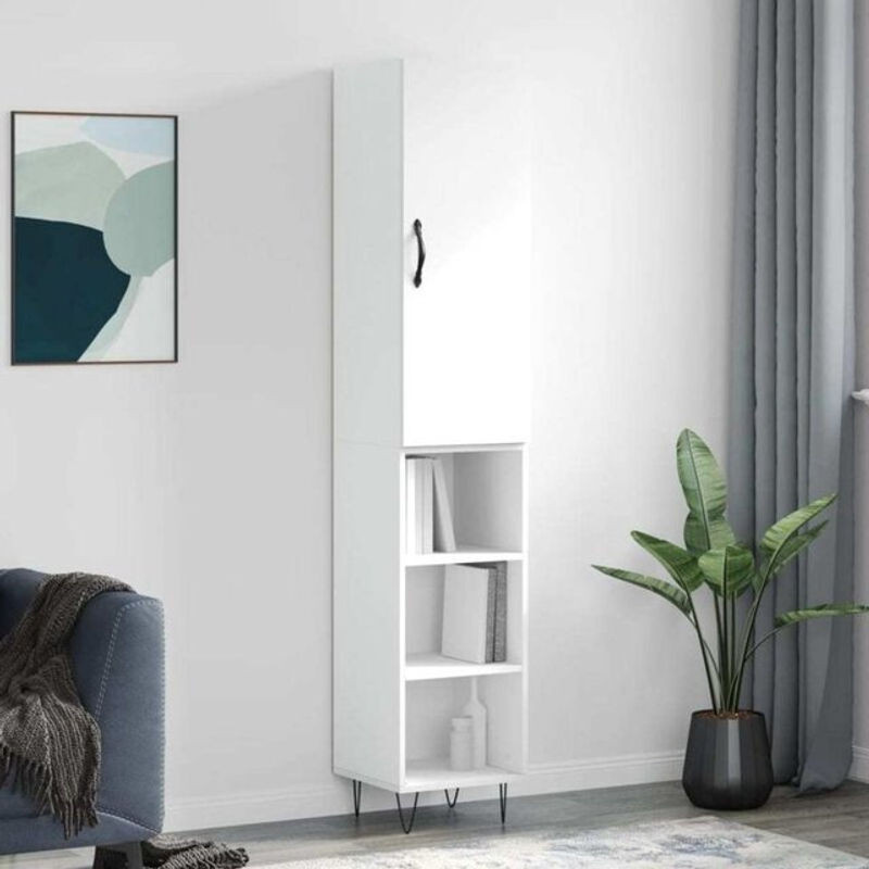 Modernes Highboard Vidaxl in Weiß aus Holzwerkstoff und Metall, B/T/H: 34,5 x 34 x 180 cm - Bild 1