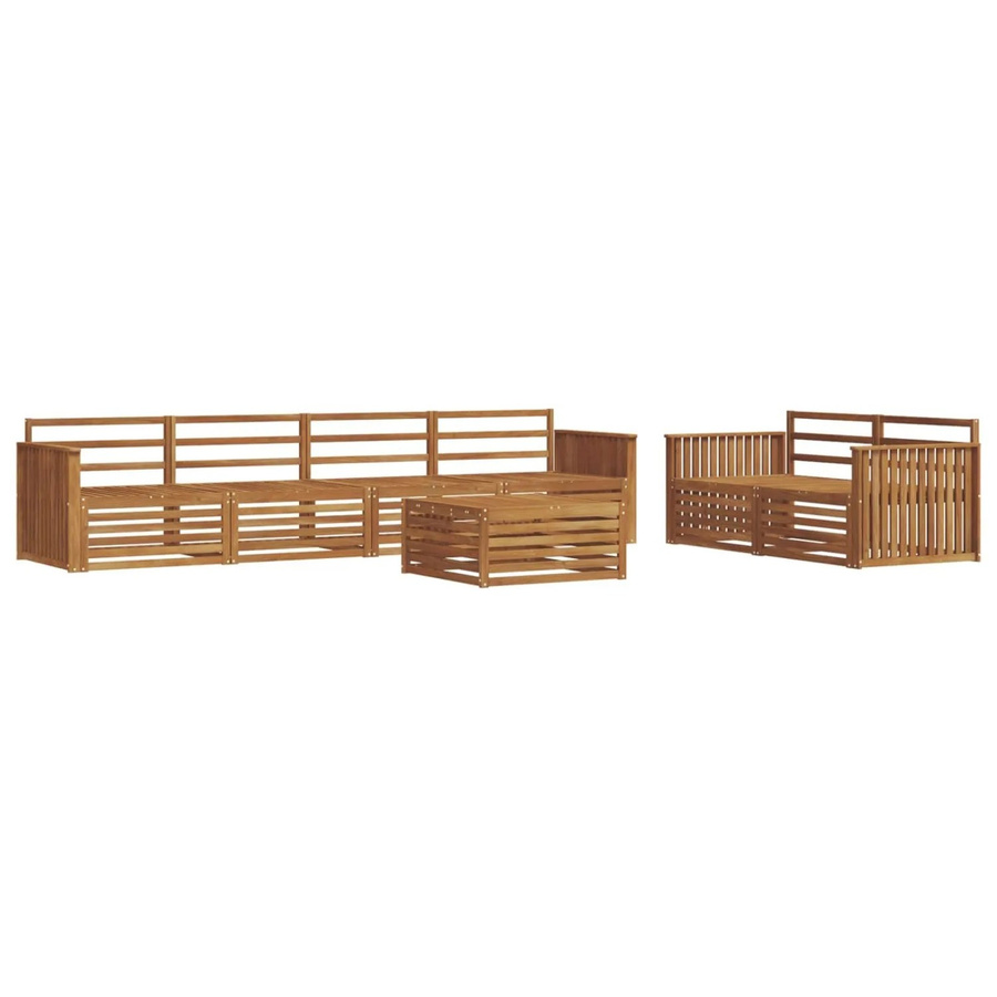 vidaXL Outdoor-Sofagarnitur 7-teilig aus Akazienholz in Natur/Braun - Bild 2