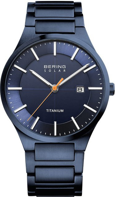 Bering Armbanduhr Titanium, Solar, Blau, 39 mm, Herren - Bild 1