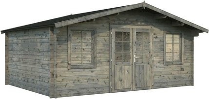 PALMAKO Blockbohlenhaus Klara aus Holz in Grau, B/H/T: 518 x 245 x 360 cm - Bild 1