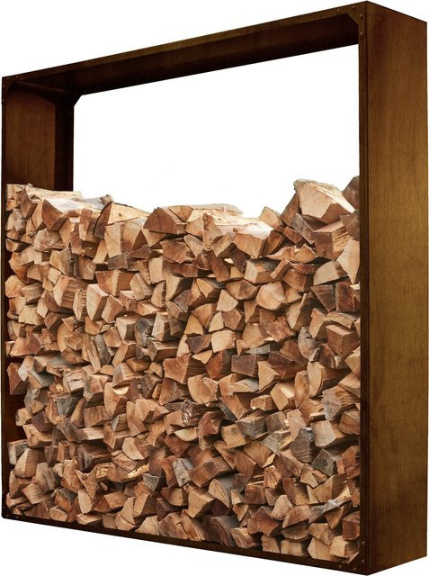 HOME DELUXE Holzlager NANGA aus patiniertem Qualitätsstahl in Braun, B/T/H: 180 x 38 x 54 cm - Bild 1