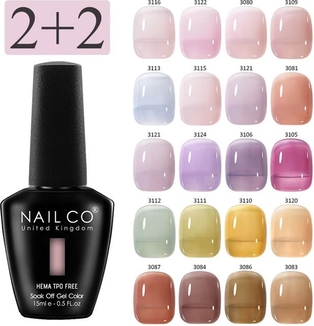 Nailco Nagellack Gel Polier-Kit, Gel Farbe Gel, 4 Stück, 15 ml - Bild 1