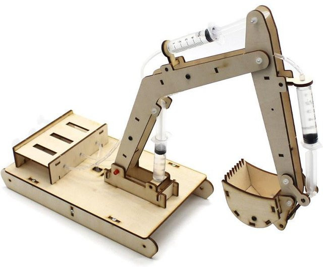 Fashnics DIY Holz Hydraulikbagger Modell, Puzzle Montage Spielzeug, ab 14 Jahren - Bild 1