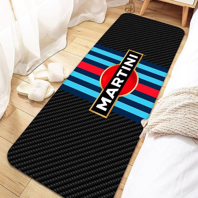 Karpetti Martini Racing Auto Teppich Set, Schwarz, Maschinenwaschbar, B/T: 50 x 80 cm und 50 x 150 cm - Bild 1