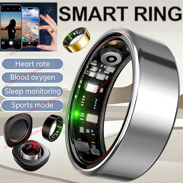 Ola Esporte R12 Smart Ring mit Ladebox in Silber, Unisex, mit Gesundheitsmanager, Sportmodi und 5ATM IP68 Wasserdichtigkeit - Bild 1