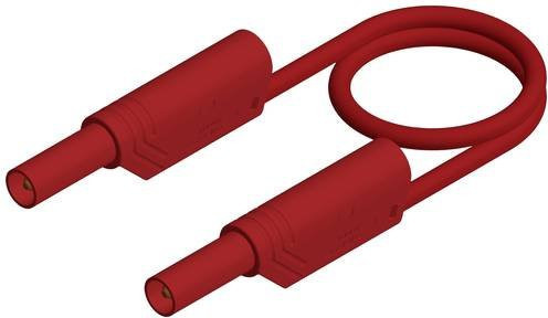Hirschmann Test & Measurement MLS SIL WS 100/1 Sicherheits-Messleitung mit 4mm Lamellenstecker in Rot, Länge: 1,00 m - Bild 1
