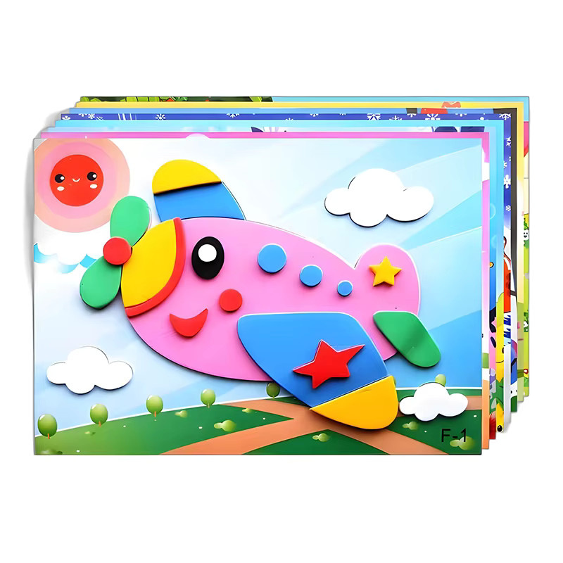 ZYF 3D EVA Schaum Aufkleber Set mit bunten Cartoon Tier Motiven in verschiedenen Fahrzeug-Stilen für Bastelarbeiten und Schreibwaren - Bild 2