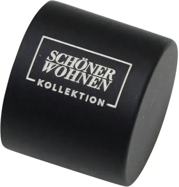Schöner Wohnen Endkappe Leon für Gardinenstangen Ø 20 mm, Schwarz Matt, 2 Stück - Bild 1