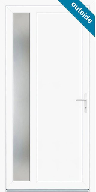 Nebeneingangstür PANTO K511 aus Kunststoff mit Glaseinsatz, Weiß, B: 98 cm, H: 198 cm, Anschlag Rechts - Bild 1