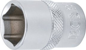 BGS Steckschlüssel-Einsatz Sechskant mit 12,5 mm Innenvierkant Antrieb und 19 mm Schlüsselweite in Silber - Bild 1