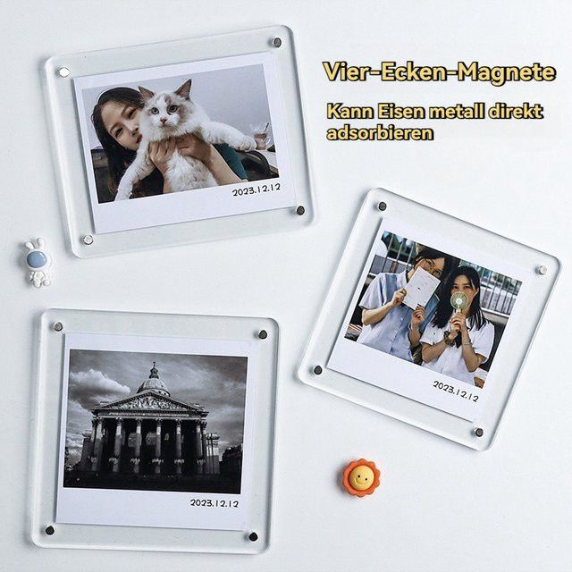Magnetische Acryl-Fotodisplay-Platine in Transparent für Polaroid und Karten als Kühlschrankmagnetrahmen - Bild 1