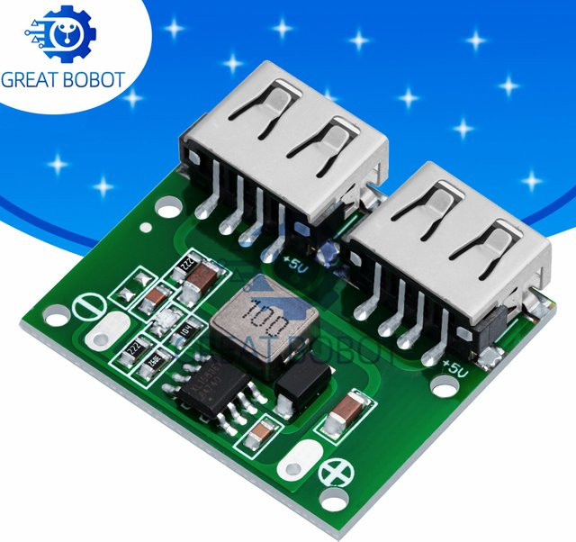 Baishundianzi DC-DC Step Down Ladegerät Power Modul mit Dual USB Ausgang, Buck Spannung Board 3A, Farbe: Grün - Bild 1