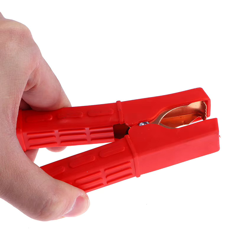 2 Stück isolierte Krokodilklemmen 200A in Rot für Autobatterie-Jumper-Kabel und Starthilfe - Bild 2