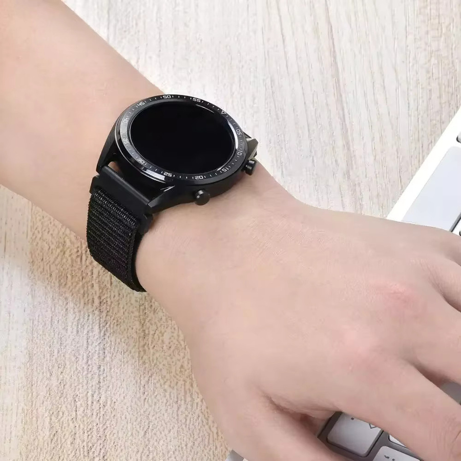 ZHANGU Uhrenarmband Nylon, Schwarz, Unisex - Bild 2