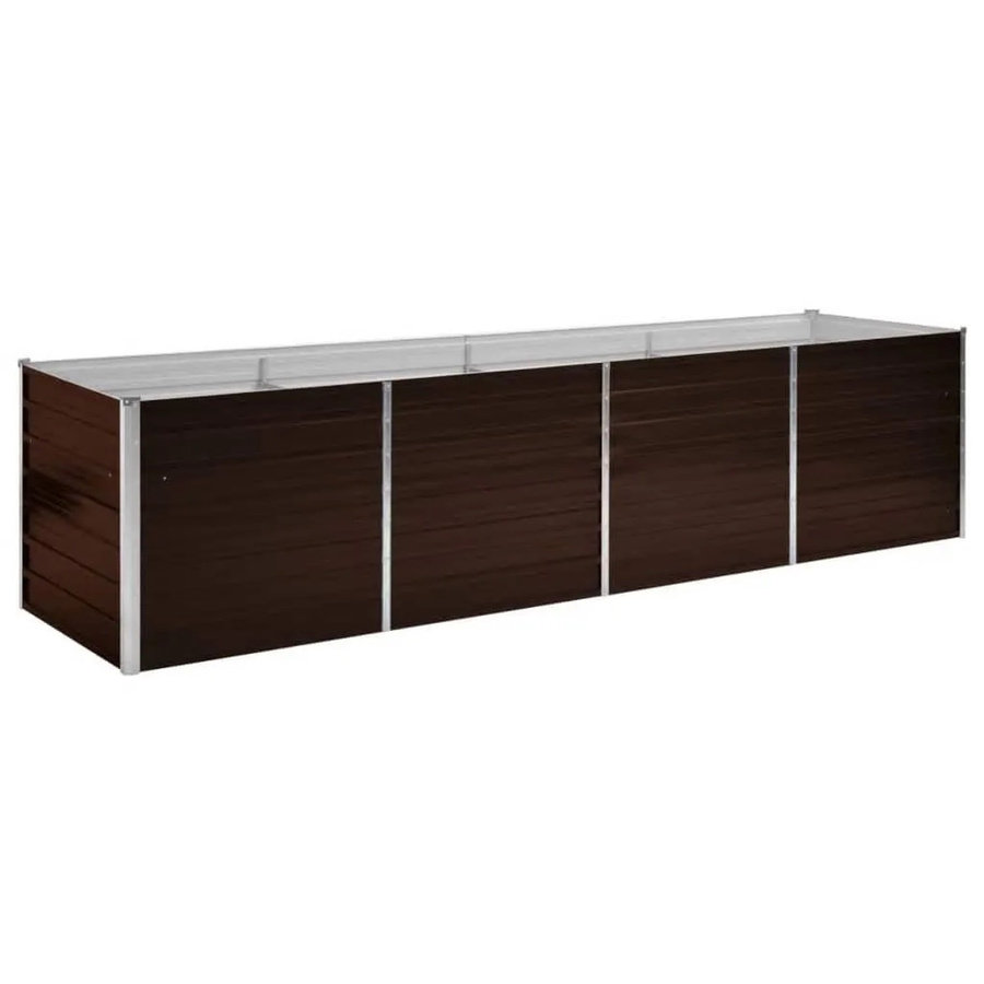 vidaXL Garten-Hochbeet aus verzinktem Stahl in Braun, B: 320 cm, T: 80 cm, H: 77 cm - Bild 2