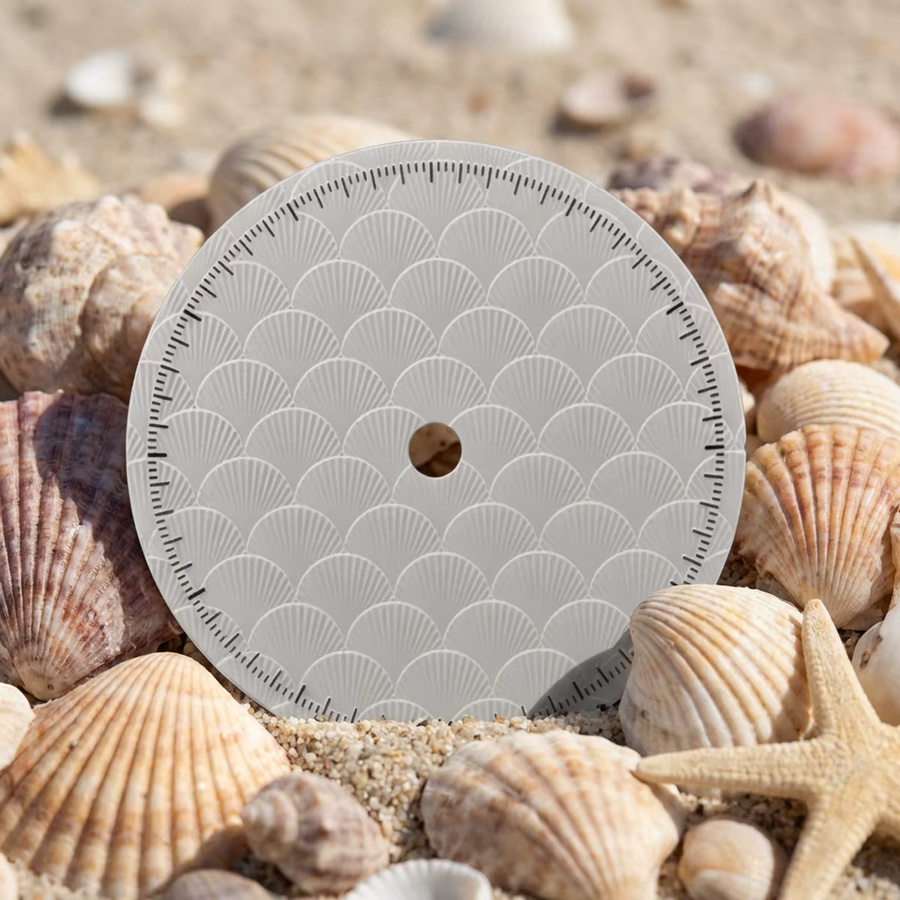 CAOWTAN Zifferblatt Muschelmuster, 28,5 mm, Silber - Bild 2