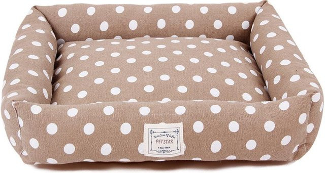 Heim Haustierbett Dots in Beige mit Punkten, B/T/H: 58 x 52 x 8 cm - Bild 1