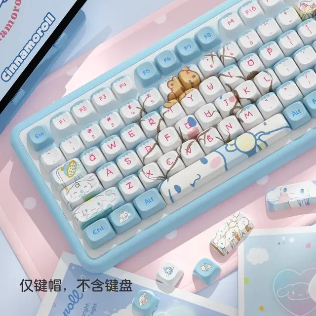 MINISO Sanrio Cinnamoroll PBT-Tastenkappen für mechanische Gaming-Tastaturen mit MX-Switch, 120 Tasten - Bild 1