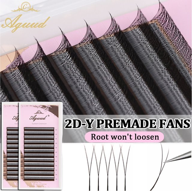 AGUUD 2D Y Lashes Extension Wimpern, Faux Nerz, Mesh Net Cross Lash - Bild 1