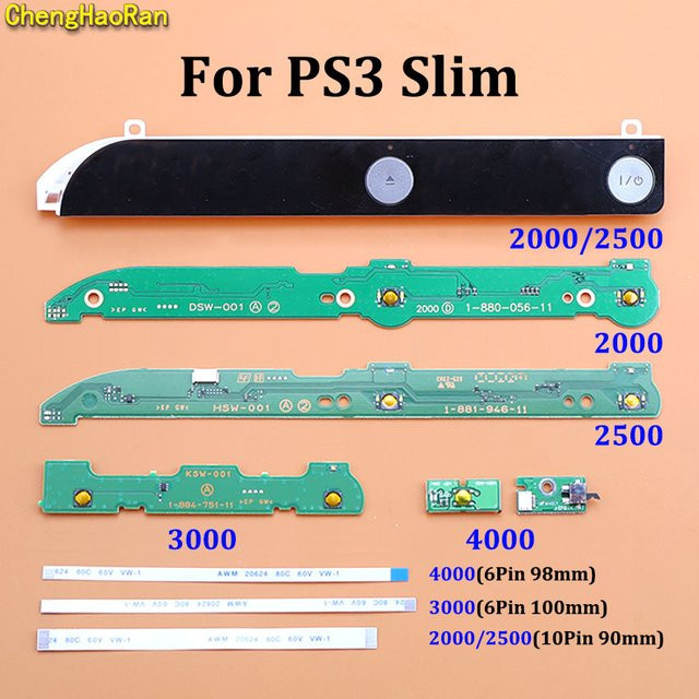 ChengHaoRan Power Button On/Off Switch Board und Flachbandkabel Flexkabel für PS3 Slim 2000 2500 3000 4000 Konsolenteile Ersatz in Grün - Bild 1