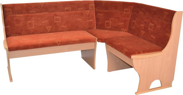 Eckbank von möbel direkt online in Stoff mit Buche- oder Nussbaum-Nachbildung, Breite: 125 cm, Tiefe: 165 cm