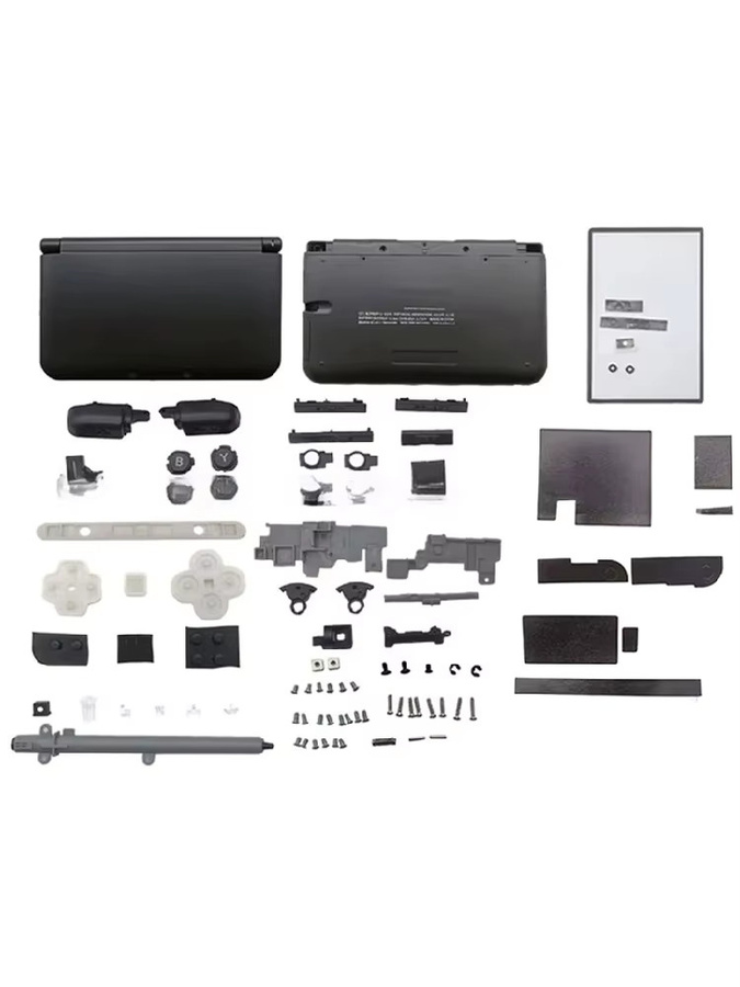Ersatzgehäuse-Set für Nintendo 3DS XL LL in Schwarz, Vorder- und Rückseite Komplettset - Bild 6