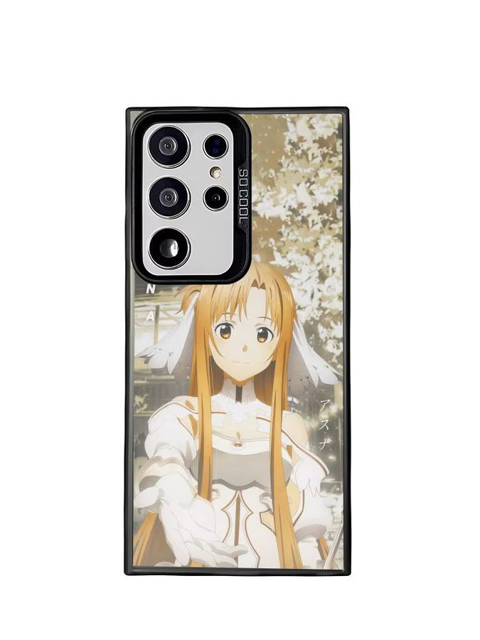 Anime Asuna Silikon Handyhülle für Samsung Galaxy S25 Edge S24 S23 S22 S21 S20 Ultra in Bunt und Silber - Bild 5