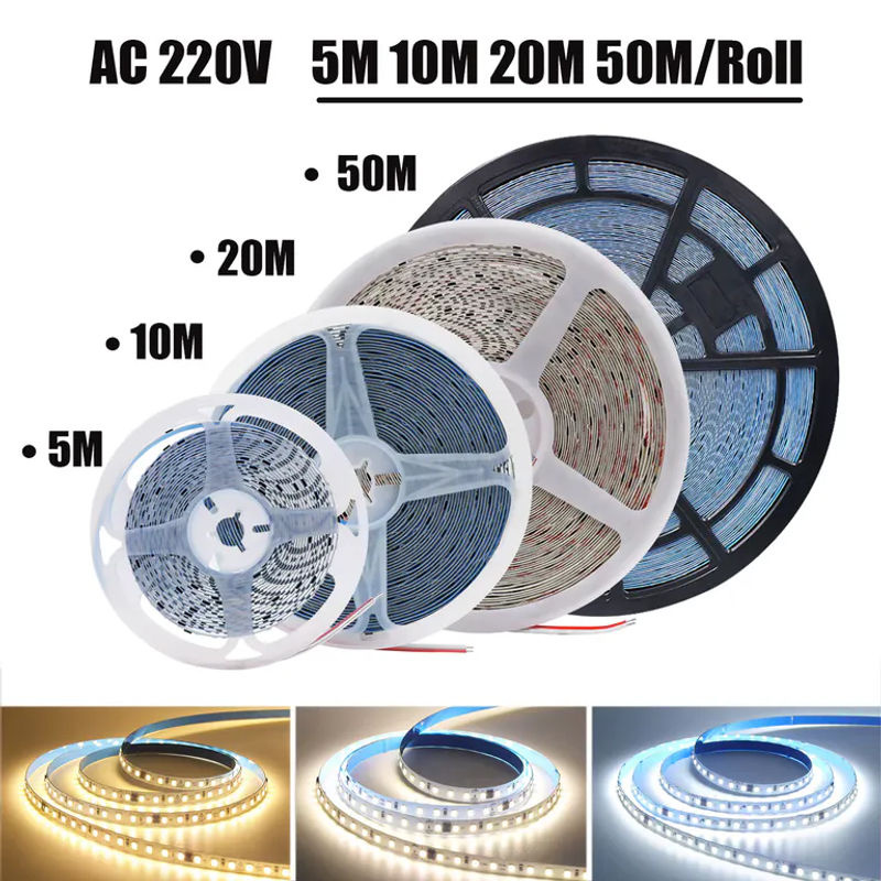 HEGEHE LED-Streifen SMD 2835 mit 120 LEDs/m, IP44, AC 220V, CCT flexibel, Weiß, für Heimdekoration - Bild 3