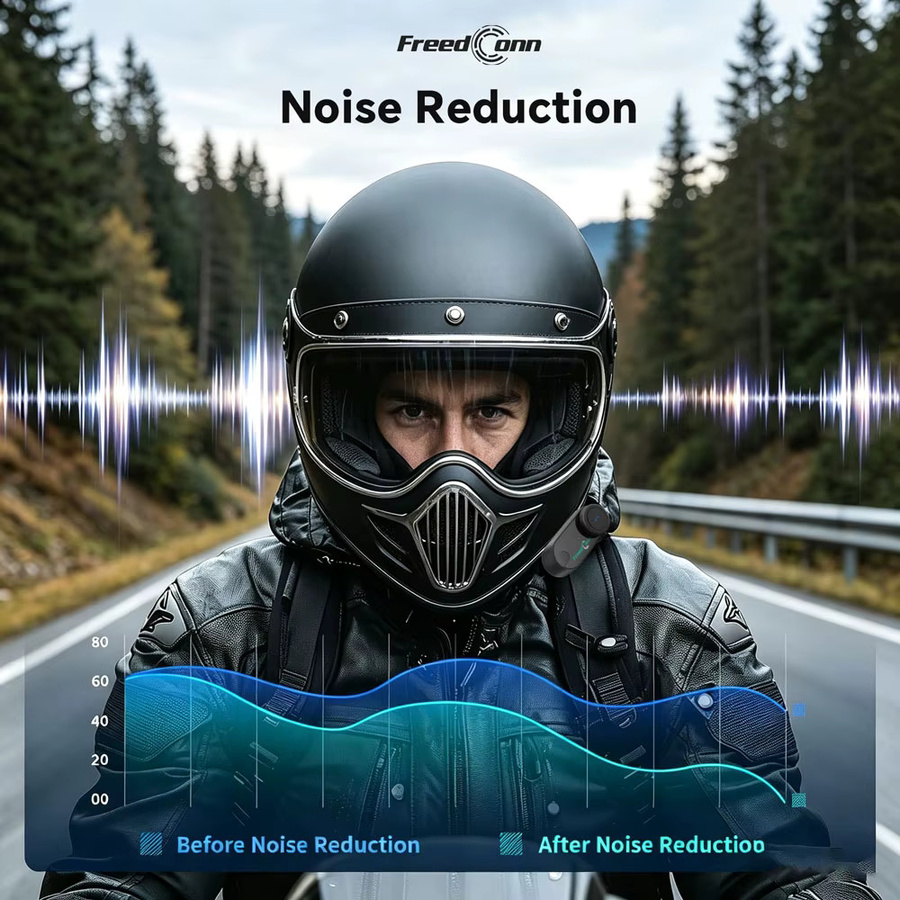 Freedconn T Com VB Bluetooth Intercom Headset für Motorradhelme mit Musik-Sharing in Schwarz - Bild 4