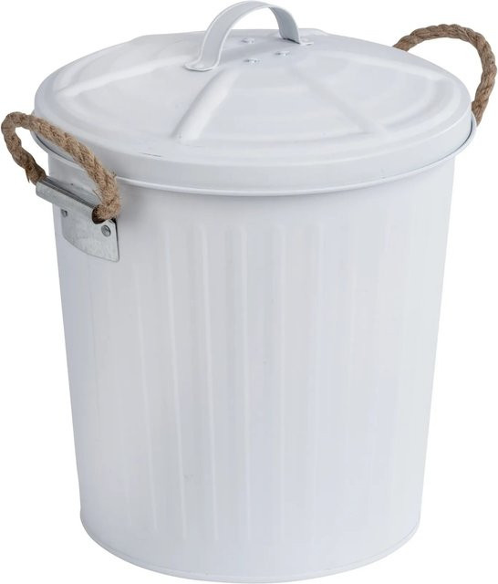 Wenko Kosmetikeimer Gara mit abnehmbarem Deckel, Weiß Matt, 6 Liter - Bild 1