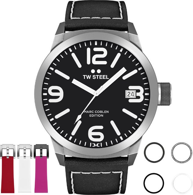 TW Steel Marc Coblen Edition Herrenuhr, Quarz, Edelstahl, 45 mm, Leder - Bild 1