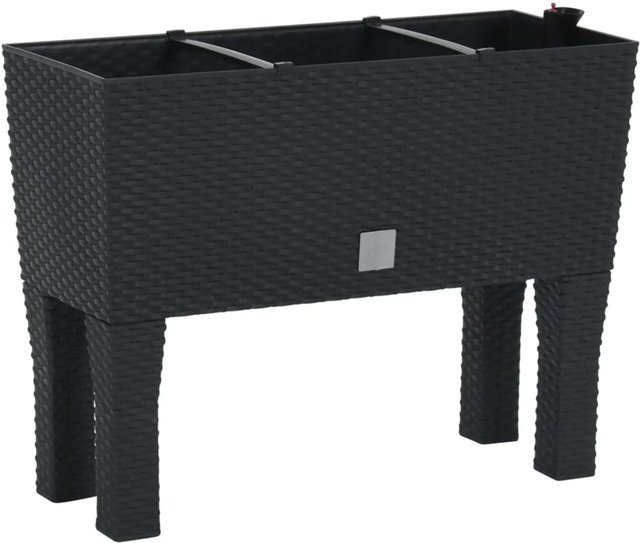 vidaXL Hochbeet aus Polypropylen in Anthrazit, B/T/H: 60 x 25 x 46 cm - Bild 1