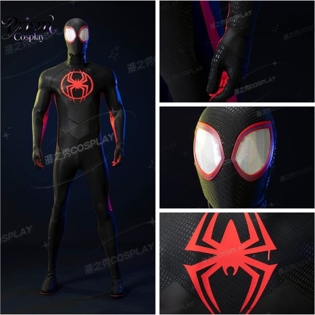 SMATSV Miles Morales Marvel Cosplay-Kostüm Komplettset, Schwarz, Plüsch / Textil - Bild 1