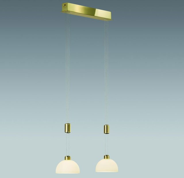 B+M Leuchten Moon II LED-Pendelleuchte 2-flammig in Messing matt mit warmweißem Licht (2700K) - Bild 1
