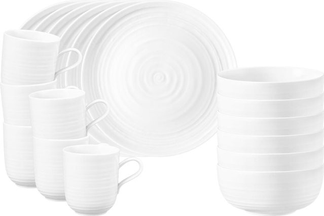 Seltmann Weiden Frühstücks-Set Terra aus Keramik, 18er Set, Weiß - Bild 1