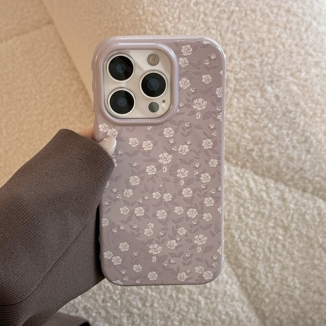MUQGEW Handyhülle mit weißem Retro-Rosenmuster für iPhone 17 16 15 14 13 12 Pro Max, stoßfeste weiche Schutzhülle - Bild 1