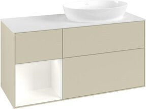 V&B Waschtischunterschrank Finion in Weiß und Grau lackiert, Breite: 120 cm, Tiefe: 50,1 cm, Höhe: 50,1 cm - Bild 1