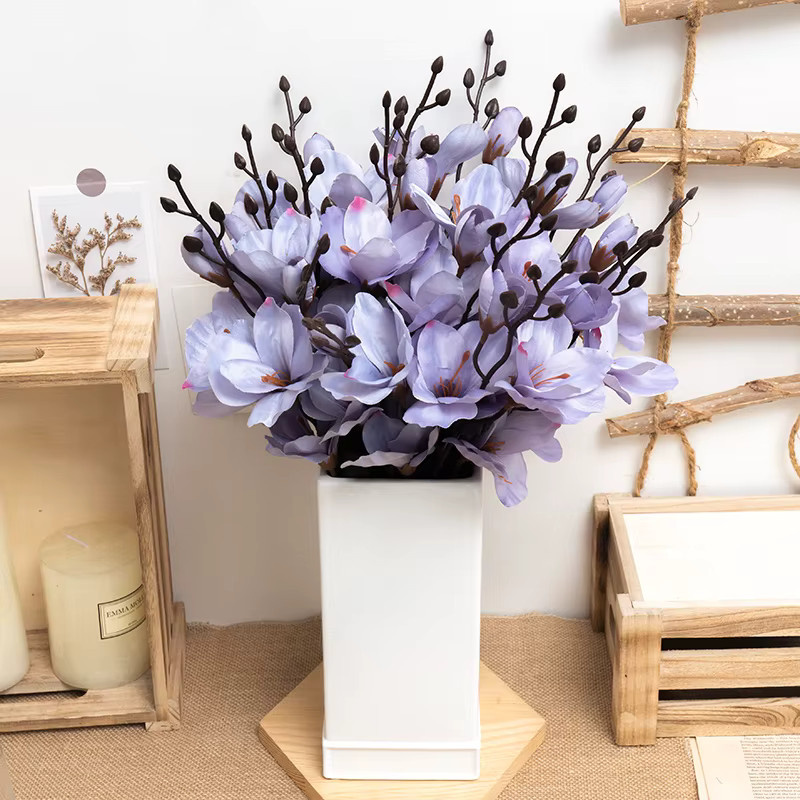 Künstliche Orchideenblumen von Kahaul aus Seide in Weiß für deine Wohndekoration - Bild 1