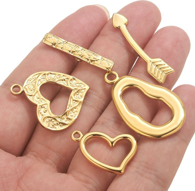 5 Sets Toggle OT Verschlüsse, Edelstahl, Gold - Bild 1