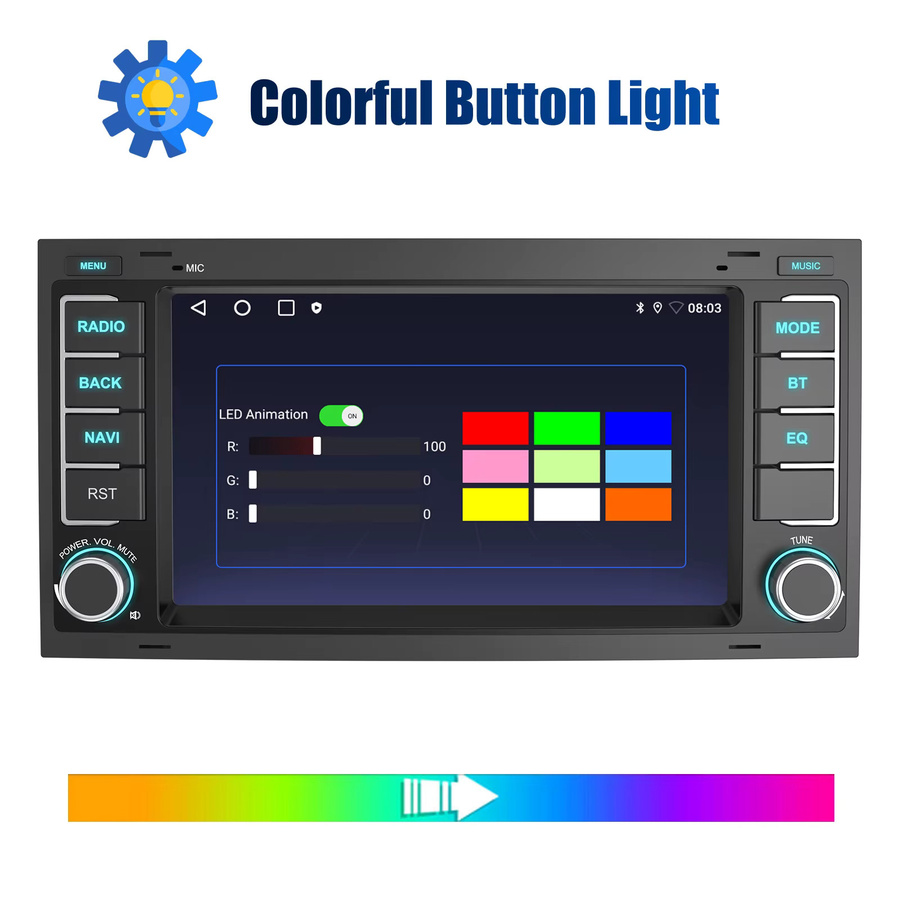 ESSGOO Android 15 Autoradio mit 7 Zoll Touchscreen für VW Touareg 2003–2010 und T5 Multivan/Transporter 2003–2015, Schwarz, mit Wireless CarPlay, Android Auto, GPS, Bluetooth und Navigation - Bild 4