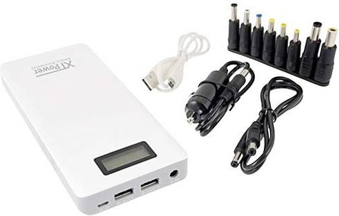 XTPower XT-16000 QC3 Powerbank 15600 mAh mit Quick Charge 3.0, USB-C, Micro-USB und 3,5 mm DC-Buchse, Weiß mit Statusanzeige - Bild 1