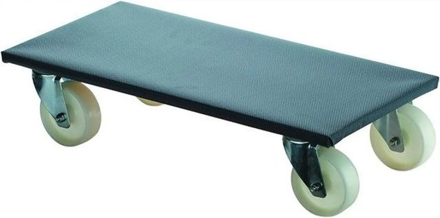 BS Transportroller mit 100 mm Rollen, Tragkraft 350 kg, Farbe Grau/Chrome, B/T/H: 60 x 30 x 14 cm - Bild 1