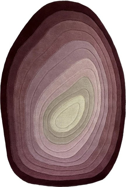 Flair Rugs Wollteppich Puddle Wool in Lila mit High-Low-Effekt, Handgetuftet, B x T: 160 x 230 cm - Bild 1