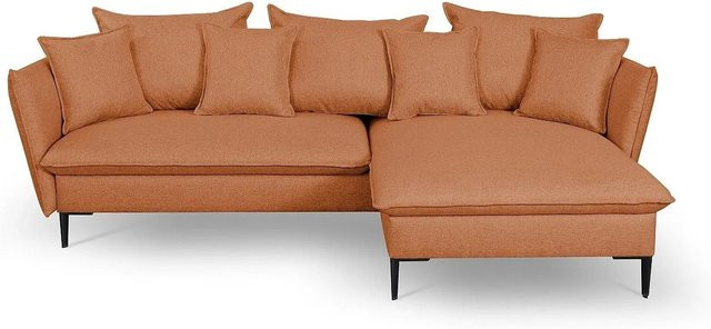 Pascal Morabito Schlafsofa Lazare in Orange, L-Form mit Stoffbezug und Schlaffunktion, Breite: 258 cm - Bild 1