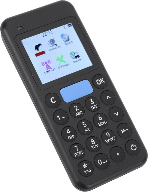 Tragbarer Handheld Barcode-Scanner mit 2,4 Zoll Bildschirm, kabelloser 1D und 2D Datensammler in Weiß - Bild 1