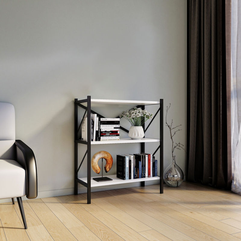 VCM Standregal Insasi aus Holz und Metall in Weiß, B/H/T: 66 x 85 x 34 cm - Bild 7