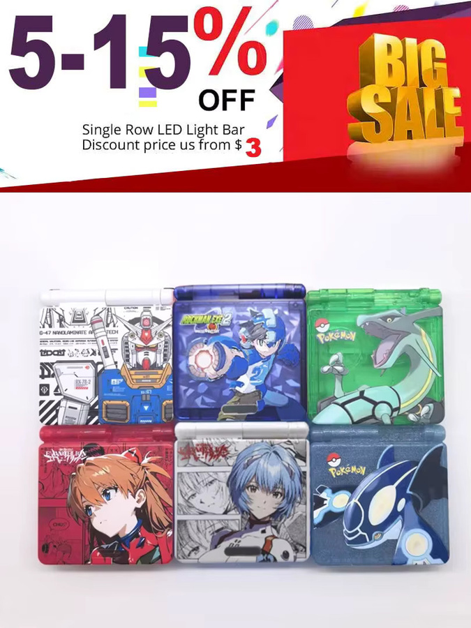 Bandai GBA SP Limited Edition Hülle mit Box EVA Rei und Asuka in Pink Mattierte Ersatzschale Retro Design - Bild 3