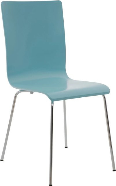 DELUKE Besucherstuhl TUNIS in Hellblau mit Holz und Metall, B/T/H: 43 x 47 x 87 cm - Bild 1