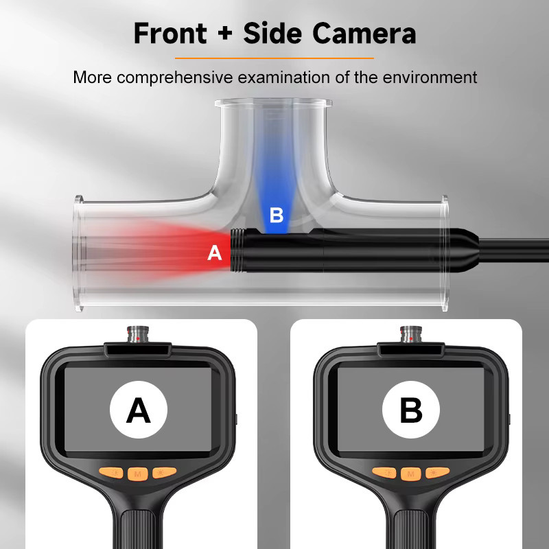 BUMBORN Industrie-Endoskop mit 4,3 Zoll Display, Doppelobjektiv, 1080P Auflösung, IP67 wasserdicht, starres Kabel 2–100 m, abnehmbares Design, Farbe: Schwarz - Bild 6