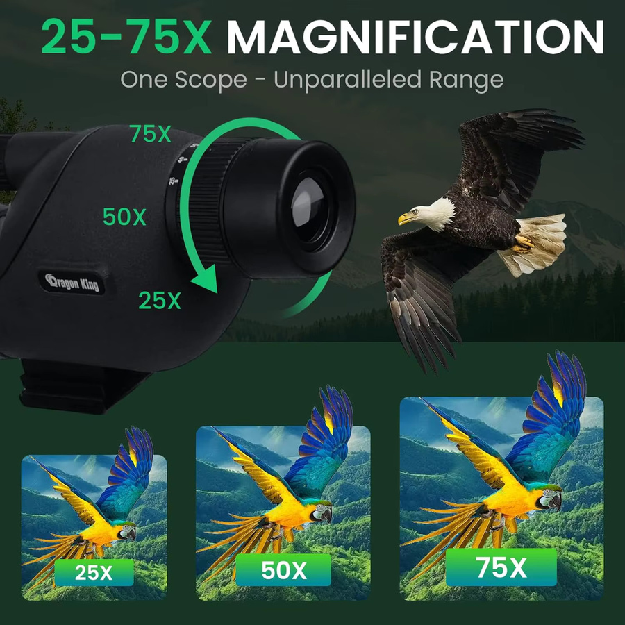 Professionelles Teleskop-Spektiv mit Zoom-Monokular FMC BAK4 für Jagd, Vogelbeobachtung und Zielschießen in Grün und Schwarz - Bild 2